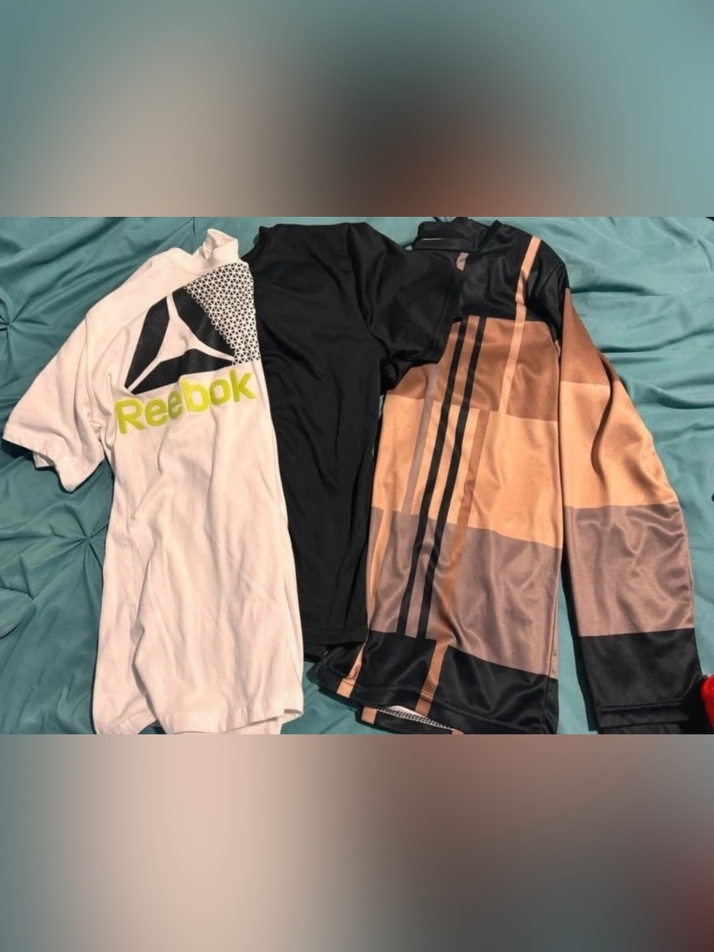 Reebok Kids Black, White & Tan Graphic Athletic Tops (3-Pack)